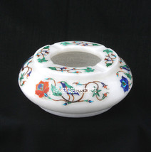 5&quot; Marble Smoking Ashtray Multi Birds Art Mosaic Inlay Decor Gift For Me... - £68.33 GBP