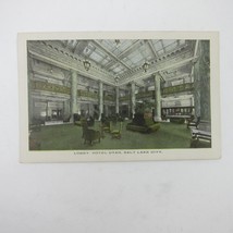 Postcard Hotel Utah Lobby Salt Lake City Utah Antique Unposted - £7.98 GBP