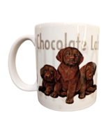 Chocolate Lab Triplets Puppies Coffee Mug Teacup 3.75&quot; Dog Lover Ellay 1... - £7.70 GBP