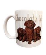 Chocolate Lab Triplets Puppies Coffee Mug Teacup 3.75&quot; Dog Lover Ellay 1... - £7.74 GBP