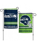 SEATTLE SEAHAWKS 2 SIDED 12&quot;x18&quot; GARDEN FLAG NEW &amp; OFFICIALLY LICENSED - £8.53 GBP