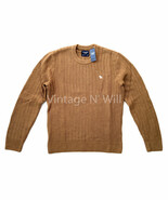Abercrombie Fitch Mens L Brown/ Beige Embroidered Moose Stitch Crew Sweater - $63.76 CAD