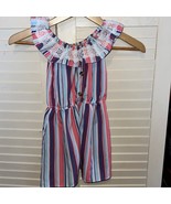 Girls pink 4t striped dress - $167.92 MXN