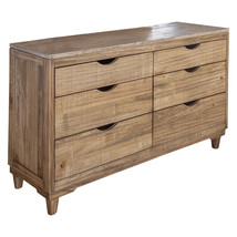 56" Natural Solid Wood Four Drawer Double Dresser - $1,159.99