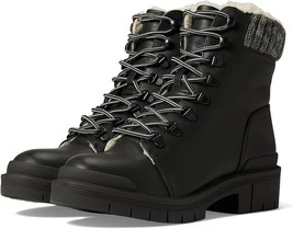 MIA women&#39;s Wyn Malta Sweater Trim Collar Round Toe Black Ankle Boots si... - $18.05