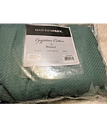 Madison Park Egyptian Cotton Solid Twin Blanket Teal MP51N-6431 New - £39.10 GBP