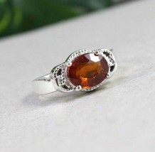 11 Carat Natural Garnet Ring 925 Sterling Silver Fine silver ring for Men/Woman - £33.96 GBP