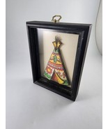 Vintage Small 3D Shadow Box Indian TeePee Layered Paper Framed Art Signed - £38.82 GBP