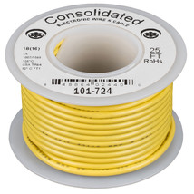 Consolidated Stranded 18 AWG Hook-Up Wire 25 ft. Yellow UL R - £9.69 GBP