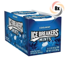 Full Box 8x Tins Ice Breakers Cool Mint Flavor | 50 Mints Per Tin | 1.5oz - £25.16 GBP