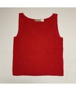 Vintage Crochet Knit Cropped Tank Sweater Boho Women’s Medium Rust Orang... - £29.38 GBP