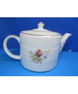 Wood And Sons Ellcreave Floral Spray 4&quot; H X 5&quot; W Vintage Ribbed Teapot  EUC - £30.50 GBP