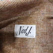 Vtg Ned J Atlanta Blouse Women's Brown Closed Front Pockets Button Up Chest 39" image 3