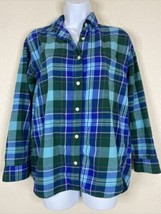 Old Navy Womens Size XS Blue/Green Boyfriend Button Up Shirt Long Sleeve - £8.63 GBP