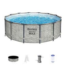 Bestway Steel Pro MAX 14&#39;x48&quot; Round Above Ground Swimming Pool with Pump... - £679.13 GBP