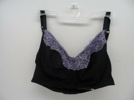Adore Me Women&#39;s Lace Mesh Bralette 07439 Black Purple Size 0X - £7.49 GBP