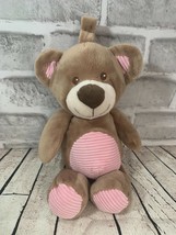 Kellytoy plush tan brown pink teddy bear rattle hanging baby crib toy 2018 - £10.28 GBP