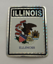 Illinois Flag Reflective Decal Sticker 3&quot;x4&quot; Inches - £3.11 GBP