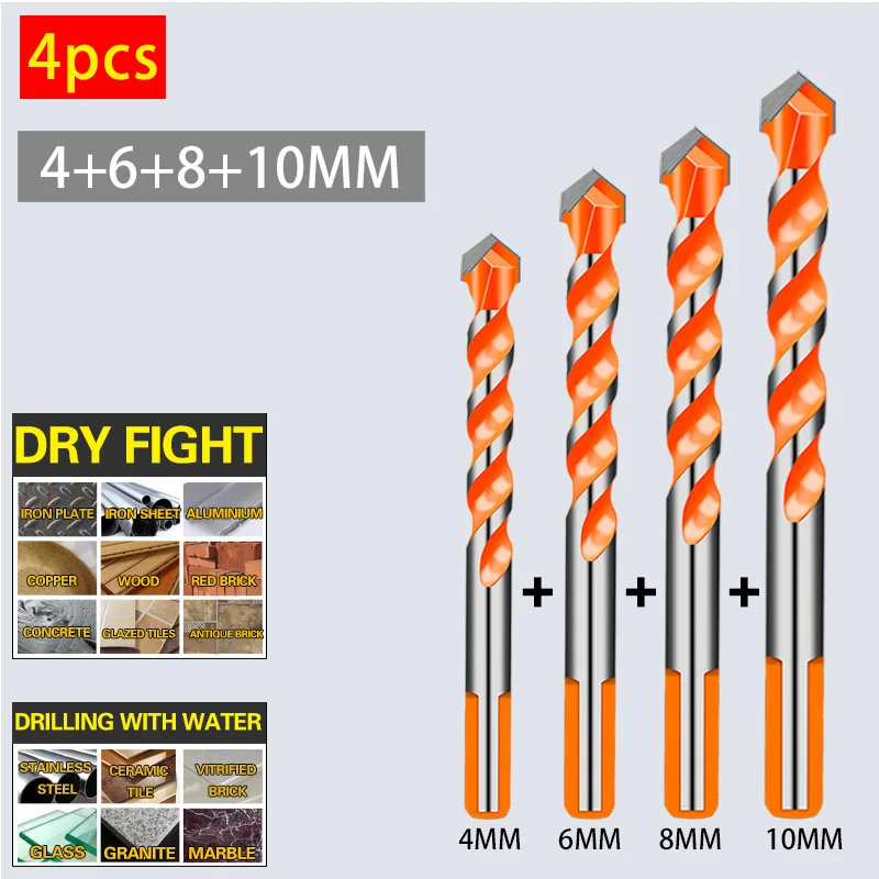 10pcs 6mm Multifunction Drill Bits Set Ceic Wall Tile Marble Gl Punching Hole Sa - £208.84 GBP