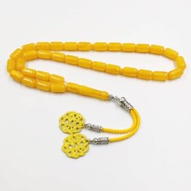 Yellow Resin tasbih 33 bead ambers Color Muslim man Rosary Eid gift yellow Metal - £25.09 GBP