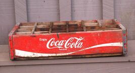 Wooden Red Coca Cola Coke Soda Pop Bottle Crate Carrier Case 24 Slot Box - €29,75 EUR