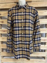 NEW Yellow Blue Plaid Long Sleeve Lightweight Flannel Shirt Men&#39;s 2XL KG JD - $470.22 MXN