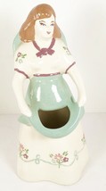 Weil Ware California Pottery Vintage Lady Girl Vase Planter Blue Apron Hat 10&quot;  - £23.52 GBP