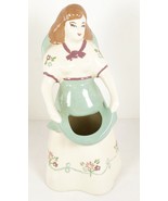 Weil Ware California Pottery Vintage Lady Girl Vase Planter Blue Apron H... - £23.73 GBP