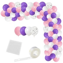 Purple Pink White Balloon Garland Kit - 116Pcs Pink White Lavender Purple Balloo - £15.97 GBP