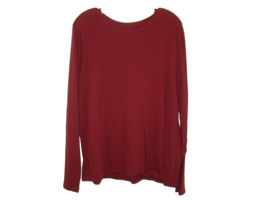 Time and Tru Women&#39;s Long Sleeve T-Shirt 100% Cotton XXXL 22 Maroon Red EUC - $8.86