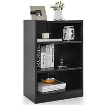 3-Tier Bookcase Open Display Rack Cabinet with Adjustable Shelves-Black - Color: - $2,444.95 MXN