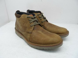 Clarks Men&#39;s Mid-Cut Vargo Casual Chukka Boot Dark Tan Leather Size 9.5M - £51.10 GBP