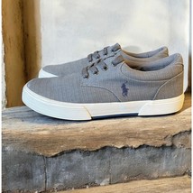 Men&#39;s Polo Gray Sneakers Tennis Shoes Canvas Men&#39;s Sz 8.5M Women&#39;s 10.5 - £21.68 GBP