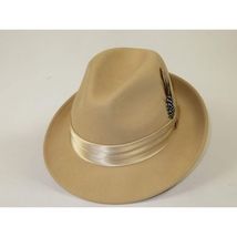 Men Bruno Capelo Dress Hat Australian Wool Crushable Fedora Giovani Un135 Tan image 2