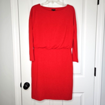 Ann Taylor Petite Red Womens Dress 10P Wool Blend Stretch Long Sleeves L... - £29.54 GBP