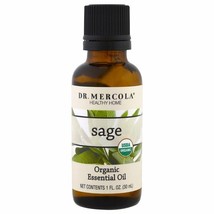 Dr. Mercola Organic Sage Essential Oil Relaxing Steam Distilled 1 Fl Oz 30 ml - £21.91 GBP