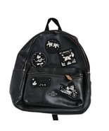 Disney X Coach Biker Mickey Mouse Backpack Black Leather - $247.49