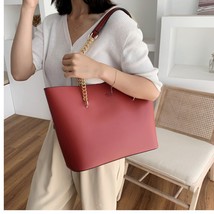 Korean Style Ladies Chain Bag&quot;- Tote Brown Black, Red, Gray Handbag&#39; Handmade -  - £55.03 GBP