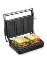 Panini Press Grill, Compact Size, Gourmet Sandwich maker with Non-Stick Coating - £34.22 GBP