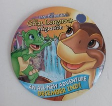 Vintage The Land Before Time The Great Longneck Migration Movie Promo Pin Button - £6.59 GBP