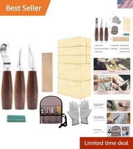 Complete Wood Carving Kit with Knives, Blocks &amp; Gloves - Perfect for Gif... - $40.50