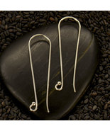 Sterling Silver Long Ear Wires with Granulated Ball 42x12mm - $25.62 CAD