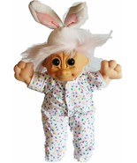 Troll Doll In Jelly Bean Polka Dot &amp; Bunny Suit with Pink Hair &amp; Blue Ey... - £26.79 GBP