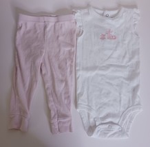 Carter&#39;s Bodysuit Set Pink Bunny Baby Girls Size 12M - $87.22 MXN