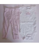 Carter&#39;s Bodysuit Set Pink Bunny Baby Girls Size 12M - $87.22 MXN