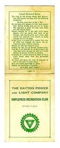 Dayton Power &amp; Light Co. Employee Recreation Club Golf Score Card 1970&#39;s... - £19.47 GBP
