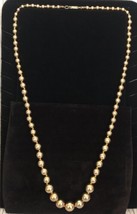 Vintage Carol Dauplaise Gold Tone  Bead Necklace Graduated Designer signed 33” - £19.09 GBP