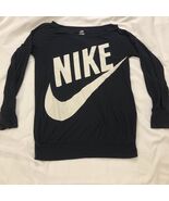 NIKE WOMEN&#39;S SPORTSWEAR CREWNECK  SIZE LARGE Logo Soft Knit Black - $146.03 MXN