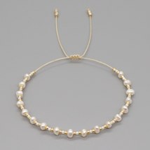 Natural Freshwater Pearls Bracelets Dainty Beaded Bracelet For Women Tiny String - £14.38 GBP