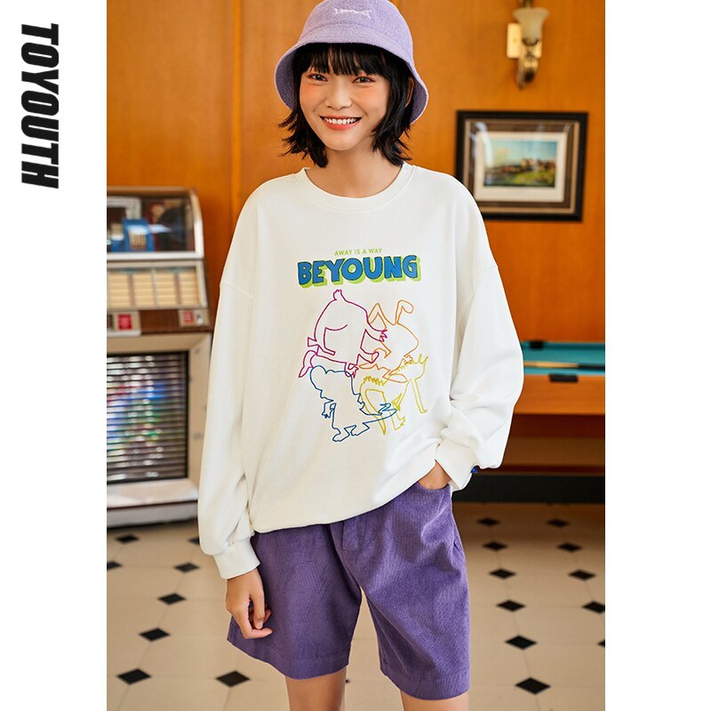 Primary image for Toyouth Women Pullovers Sweatshirt Spring Autumn Long Sleeve Sweatshirt Contrast
